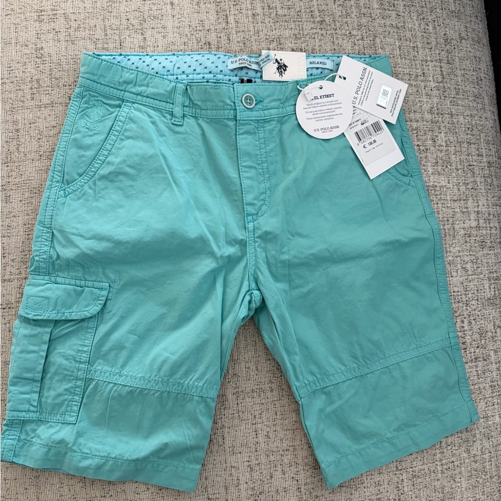 U.S. Polo Assn. Boys Aqua Cargo Shorts
